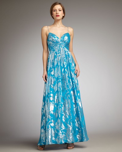 SILK LONG MAXI DRESS GOWN PARTY 