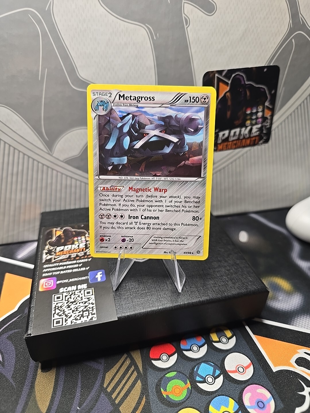 Metagross 49/98 Cracked Ice Holo XY Ancient Origins Pokemon Card Near Mint