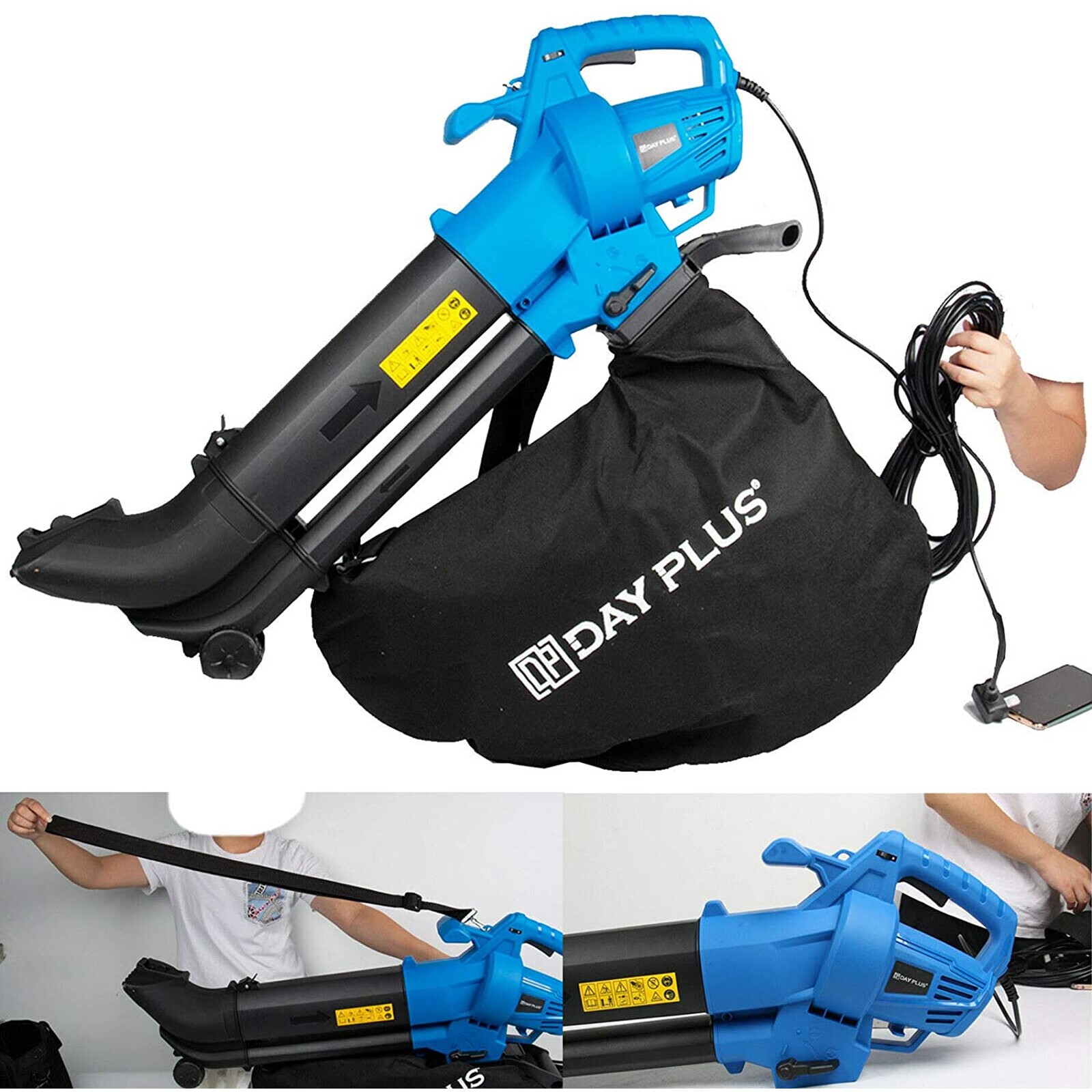 3 in 1 Electric Leaf Blower 3500W Garden Vacuum Shredder for Leaves