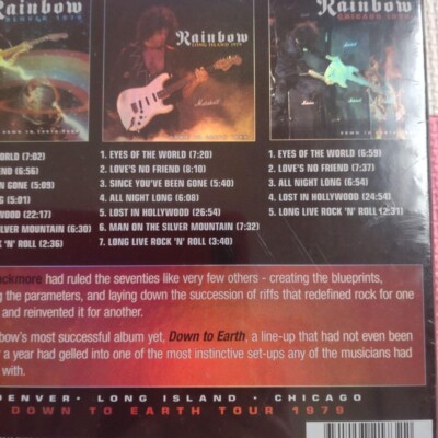 Rainbow　レインボー　LIVE 1979!　3CONCERTS Rainbow CD LIVE 1979 3 CONCERTS DOWN TO EARTH TOUR 1979 From