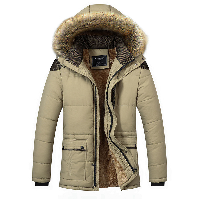 ALTRA Piumino uomo caldo anatra collo pelliccia spesso cappotto invernale outwear parka con cappuccio