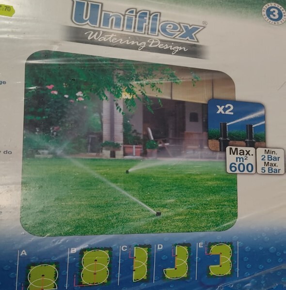 UNIFLEX - KIT PRONTO USO PER IRRIGAZIONE DI PRATI E GIARDINI - LUNGHEZZA 600m2