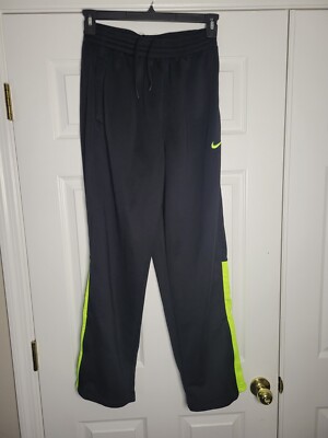 Mens Nike Dri-Fit Sweatpants Black/Neon Green Size Large