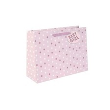 Sac cabas bébé fille moyen motif pois roses