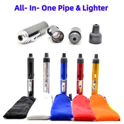 All-In- One Pipe Windproof Torch Refillable lighter With Free Carry Pouch