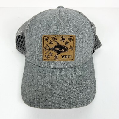 帽子 YETI COOLERS Grey&White Cap Yeti Coolers Men'sHat Cap Gun Metal Gray White Embroidered