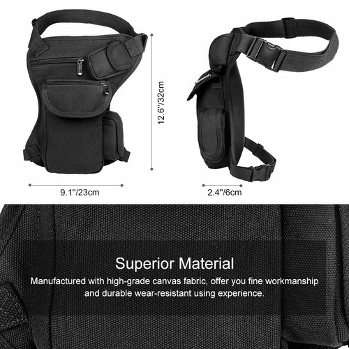 Riñonera táctica para hombre pierna caída muslo cintura cinturón bolsa carreras deporte equitación - Imagen 10 de 16