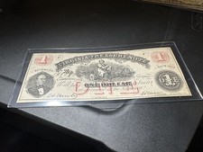 1862 Virginia Treasury Note $1 Very Nice Condition