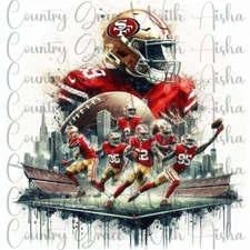 Sublimation Transfer SF 49ERS Football Ready To Press Heat Transfer