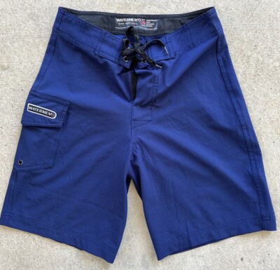 Watermen Earn Your Salt Swim Trunks Blue Shorts Boys 26 Lifeguard