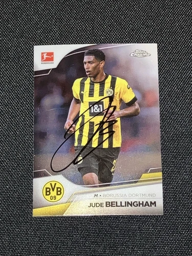 2022-23 Topps Chrome Jude Bellingham Hand Signed Autograph Dortmund BVB Card