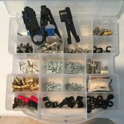 Coaxial Cable & Electronic Connectors, Tools & Accessories In Plastic Box