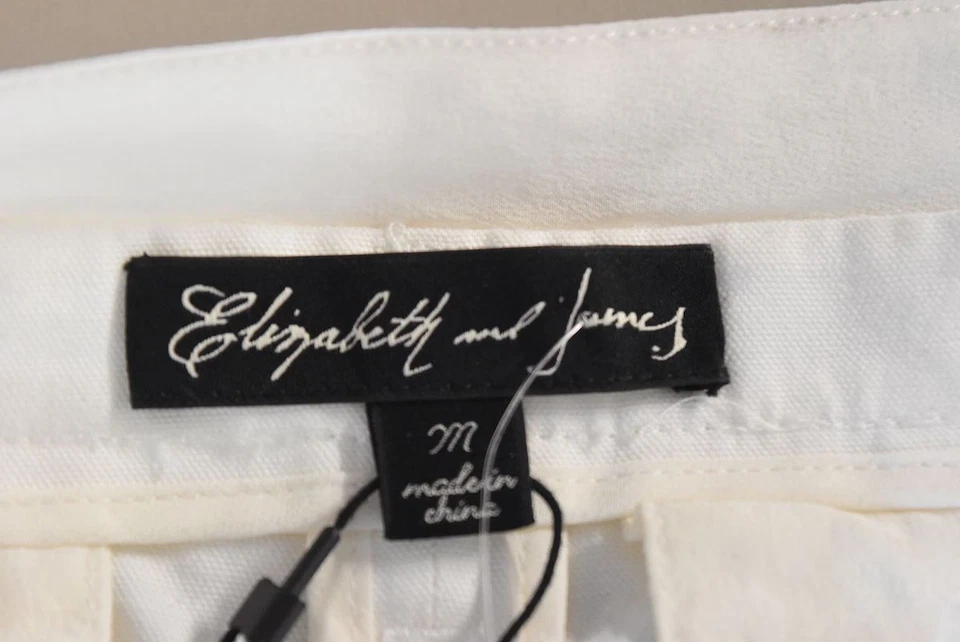 NUEVO Pantalones Cortos Elizabeth and James Brady Para Mujer Talla M Marfil Informal Algodón Foto 4 de 4