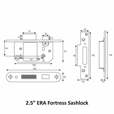 ERA British Standard Fortress 5 Lever Mortice Sashlock 76mm In Chrome