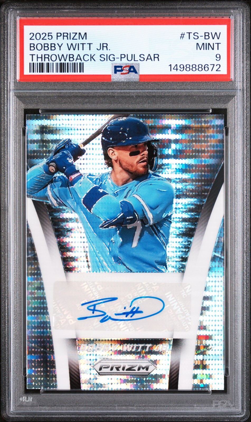 2025 PANINI PRIZM THROWBACK SIGNATURES PULSAR BOBBY WITT JR. 157/199 PSA 9