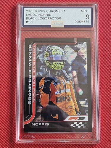 AGS 9 Lando Norris /10 Black Logofractor #107 Topps Chrome F1 2025 Formula 1
