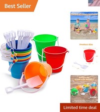 Vibrant Multi-Color Sand Buckets and Shovels for Hours of Beach Excitement