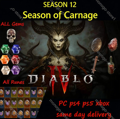 SEASON 12 DIABLO 4 SC All Runes&All GEMS   PC PS4 PS5 XBOX  DIABLO IV