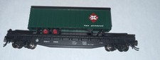 N Scale 52.6 Bo Flat Car W35 Railway Express Piggyback Trailer 8966 N Scale 52.6 Bo Flat Car W35 Railway Express Piggyback Trailer 8966