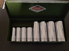 Vintage S-K  USA  6 Point Deep Socket Set 3/8" thru 13/16" w/ S-K Box  Very Good