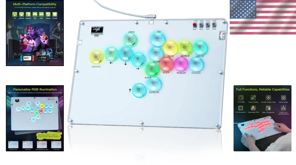 Ultra-Fast Haute42 Arcade Controller with Turbo Function for PC and Consoles - Image 2 of 4