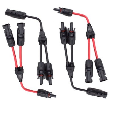 2Paar Y Solarstecker Verteiler Buchse 2 Fach Solarpanel Kabel Adapter Solarkabel