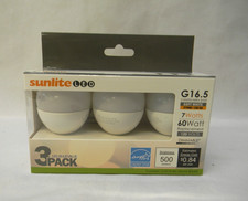 G 16.5 Soft White 7 W 60 W Candelabra Base Case 6 Packs  NEW