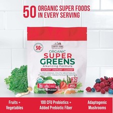 Organic Super Greens Berry 450g 50 Superfoods Probiotics Immune 10 Mushrooms