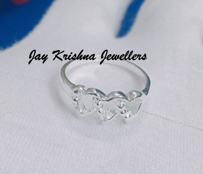 Sterling Silver Cocktail Heart Ring, Handmade Accent Jewelry Heart Ring