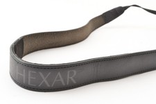   MINT  Konica Hexar Leather Camera Strap Black Neck Shoulder Wide Used From JAPAN