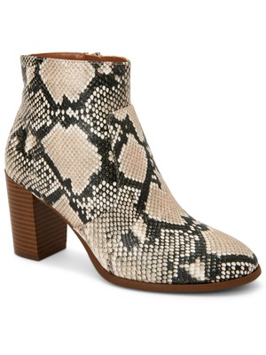 STYLE & COMPANY Womens Beige Round Toe Block Heel Zip-Up Dress Booties 10