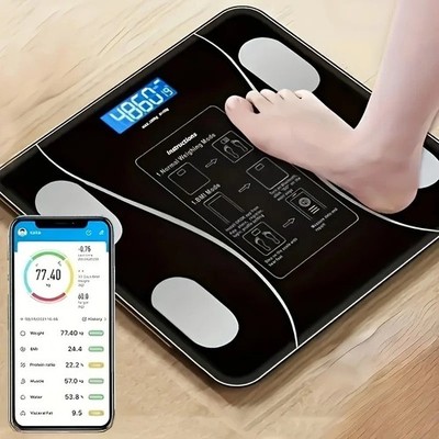 Intelligent Digital Body Scale With Backlit LED Display Screen,Weighing Up To 40