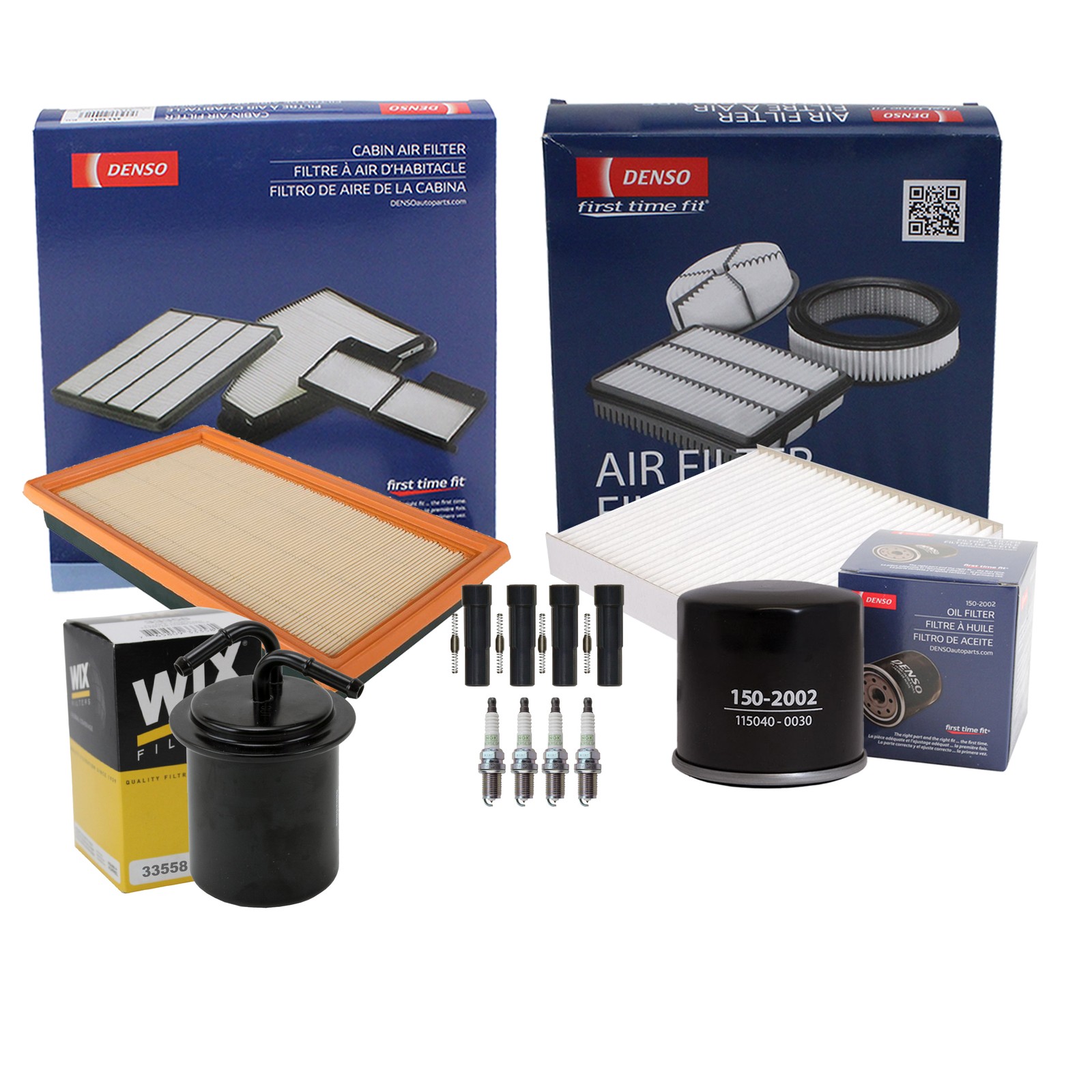 Denso Tune Up Kit NGK 4 Spark Plugs  Boots Kit for Saab 9-2X 2.5L H4 SOHC EJ253