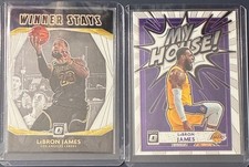 LeBron James 2020-21 Panini Donruss Optic My House! #4 & Winner Stays #20 Lakers