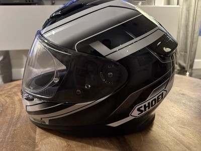 Shoei RF-1200 Full Face Motorcycle Helmet Medium Black White Graphic Clean