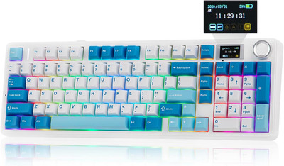 Aula F99 MAX Wireless Mechanical Keyboard, Smart Screen & Knob, 8000Mah, 2.4Ghz/