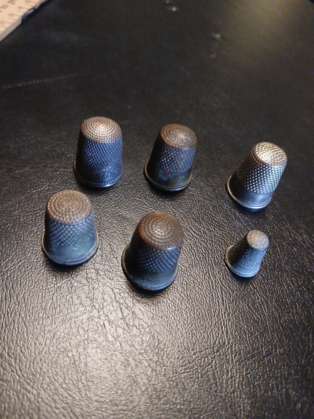 Vintage Pack Lot of 6 Metal Sewing Thimbles