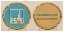 PG&E Customer Focus IT Challenge Coin, Gold - Plated Collectible _13