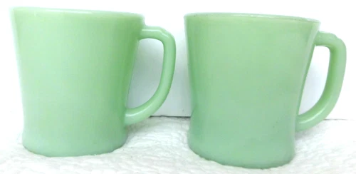 New ListingVintage Fire King USA Ovenware Jadite D Handle old green milk glass mugs 50s 60s