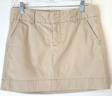 Gap Favorite Chino Tan Mini Skirt Sz 4 Y2K Preppy 2007 Style
