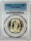 1941 D Walking Liberty Half Dollar PCGS MS-66