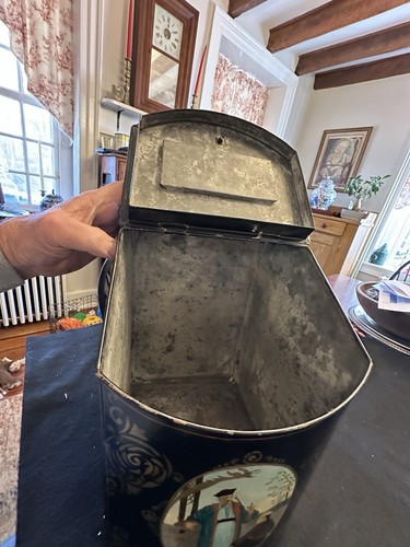 Antique Oolong Tea Country Store Display Tin Bin Container - Great Graphics - Picture 10 of 11