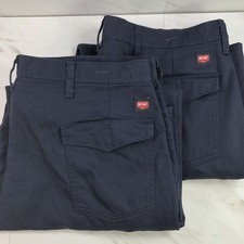 2 RED KAP Men's Industrial Cargo Work Pant 40" x 28.5" Navy Uniform PC76NV0