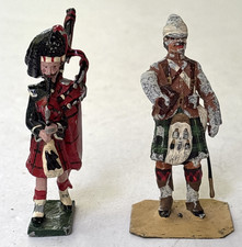 Black Watch Charging Soldiers Painted Lead Figures Pipe Major Metal 2.5"