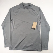 Nike Men's Pro Dri-Fit Gray Base Layer Warm Mock Neck LS Shirt - Medium 