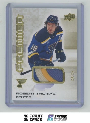 2024-25 Upper Deck Premier Gold Premier Patch Robert Thomas /25 #81 St. Louis