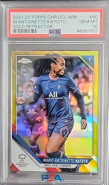 Marie-Antoinette Katoto 2021-22 Topps Chrome Women's Gold Refractor 26/50 PSA 10