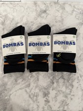 Bombas Black Crew Socks Bundle   3 Pairs   Size X-Small   Cushioned Comfort