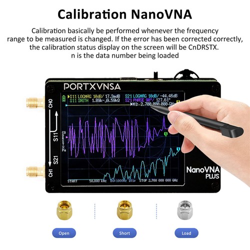 2.8" Touchscreen NanoVNA Plus Portable Antenna Vector Analyser 50KHz-2.7GHz - Picture 3 of 7
