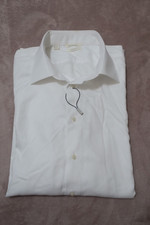 SUITSUPPLY Traveller White Slim Fit Long Sleeve Button Down Shirt 46 -18